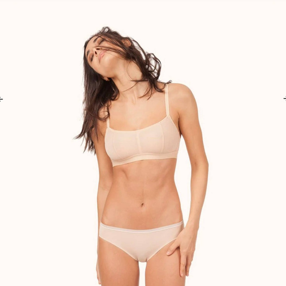 Lively The Straight Up Bralette M NWOT toasted almond